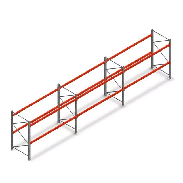 Vorteilsreihe Palettenregal AR T2 2000x8420x1100mm (hxbxt) 2 Ebenen 3636kg/Ebene mit vormontierten Rahmen