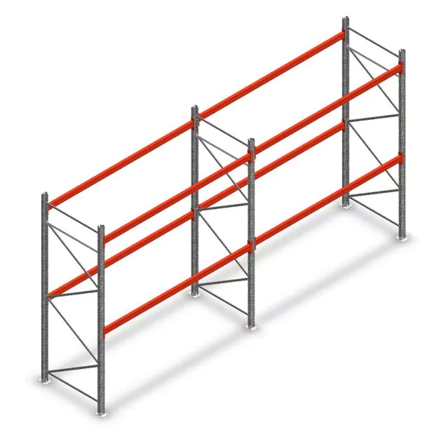 Kombiangebot Palettenregal AR T2 3000x5640x1100 mm (hxbxt) 2 Ebenen 2844kg/Eb mit vormontierten Rahmen