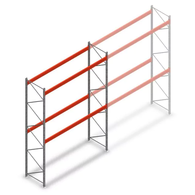 Palettenregal AR T2 4500x3600x1100mm (hxbxt) 2 Ebenen 2252kg/ebene Anfangsregal
