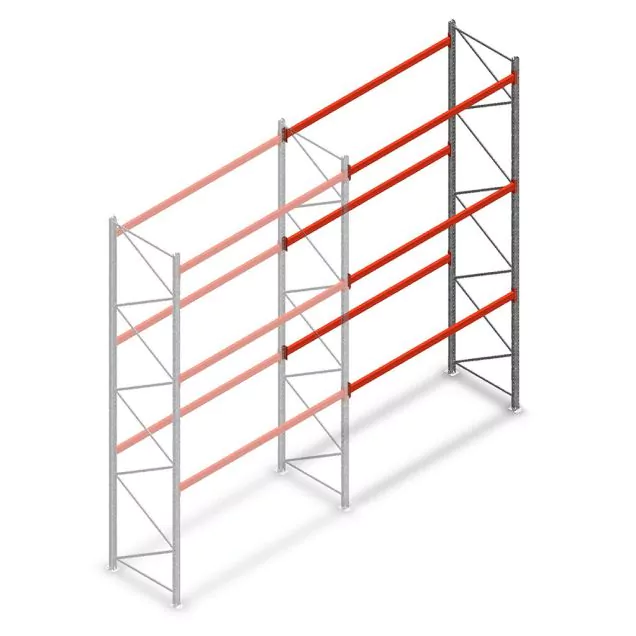 Palettenregal AR T2 5000x2700x1100mm (hxbxt) 3 Ebenen 1820kg/Level Anbauregal