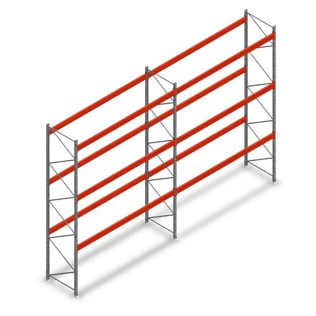 Kombiangebot Palettenregal AR T2 4500x6840x1100 mm (HBT) 3 Ebenen 2415kg/Ebene mit vormontierten Rahmen