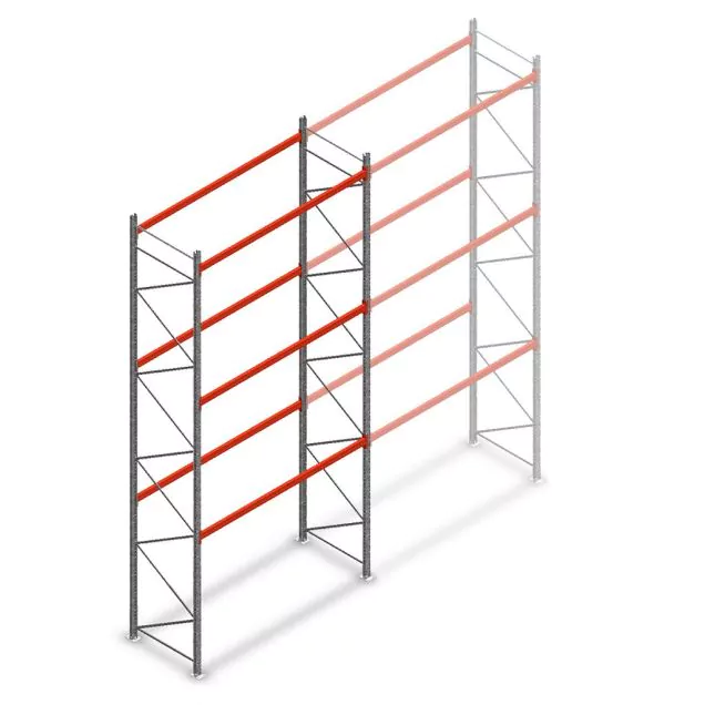 Palettenregal AR T2 6000x2700x1100mm (hxbxt) 3 Ebenen 2844kg/Ebene Anfangsregal