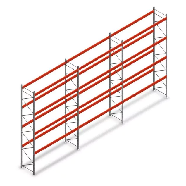 Vorteilsreihe Palettenregal AR T2 6000x11200x1100mm (hxbxt) 4 Ebenen 2252kg/Ebene