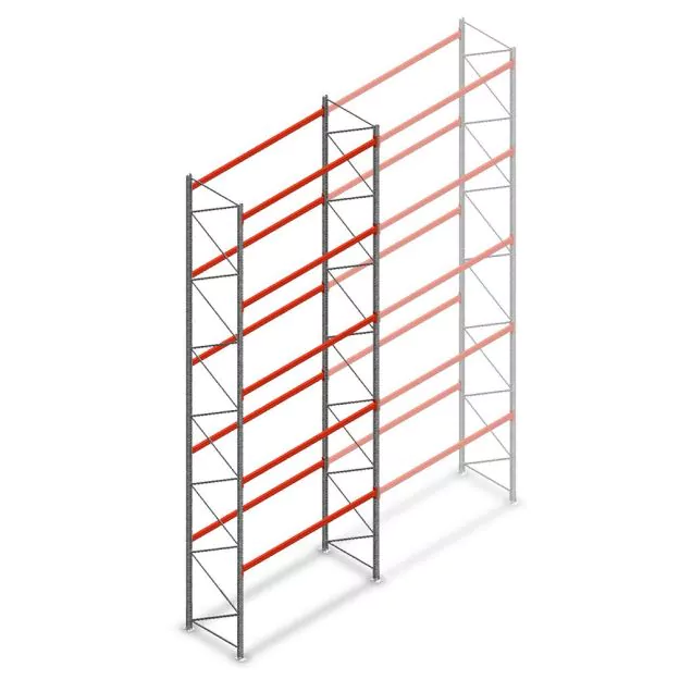 Palettenregal AR T2 8000x2700x1100mm (hxbxt) 5 Ebenen 2844kg/Level Anfangsregal mit vormontierten Rahmen