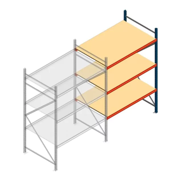 Weitspannregal AR 2000x1610x1000 mm (hxbxt) 3 Ebenen blau Anbauregal