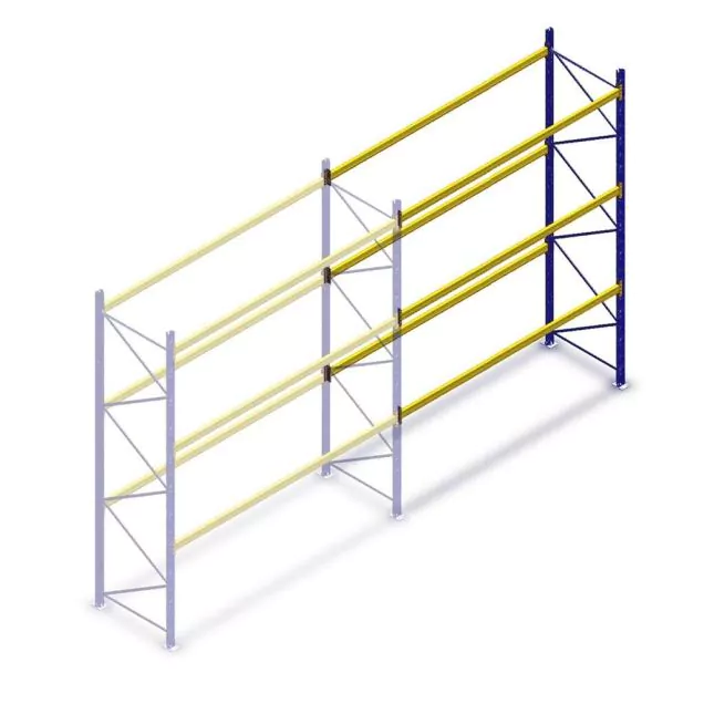 Gebrauchte Esmena Palettenregal 4600x3600x1100mm (hxbxt) 3 Ebenen Anbauregal 3367kg/Satz