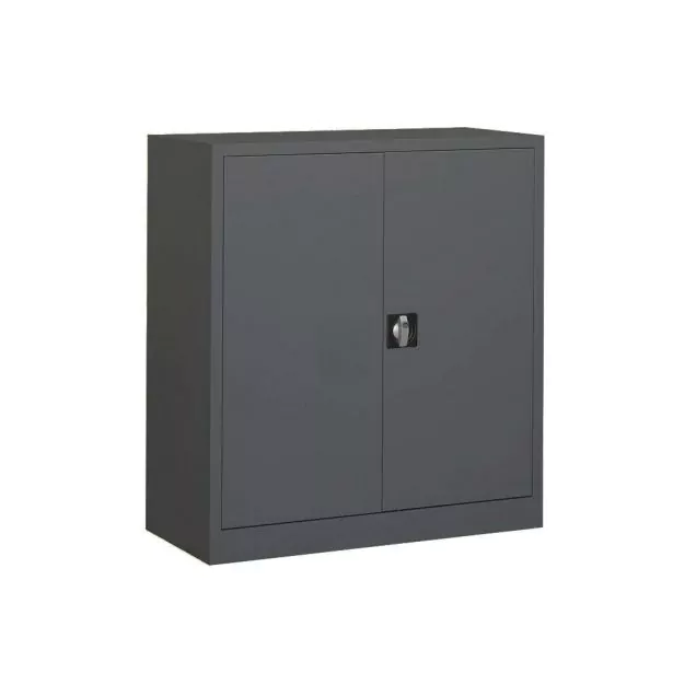 Abschließbarer Metallschrank mit Flügeltür, Lagerschrank 1200x920x420 mm (hxbxt) schwarz