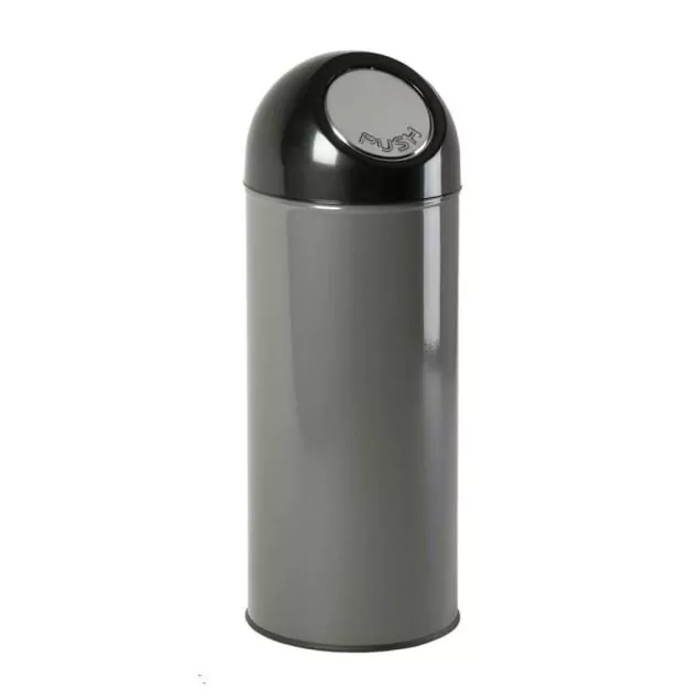 Abfallbehälter mit Pushdeckel 55 Liter metallic-schwarz