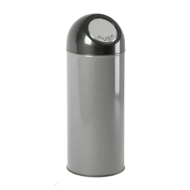 Abfallbehälter mit Pushdeckel und Inneneimer 55 Liter metallic-schwarz