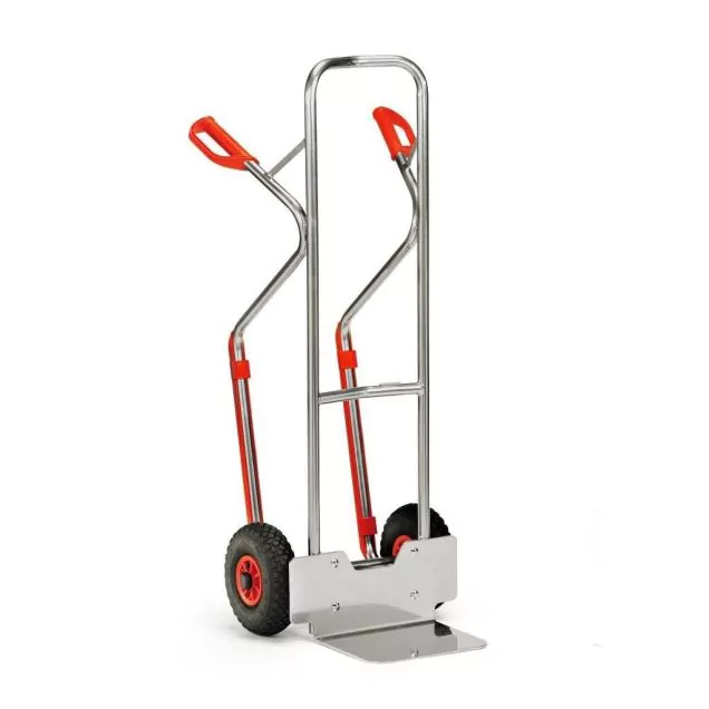 Aluminium-Sackkarre 200 kg 1300 mm mit Luftreifen und Gleitstreifen