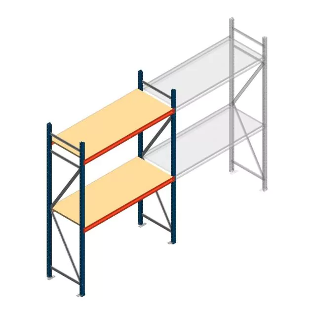 Weitspannregal AR 2250x1610x600 mm (hxbxt) 2 Ebenen blau Anfangsregal