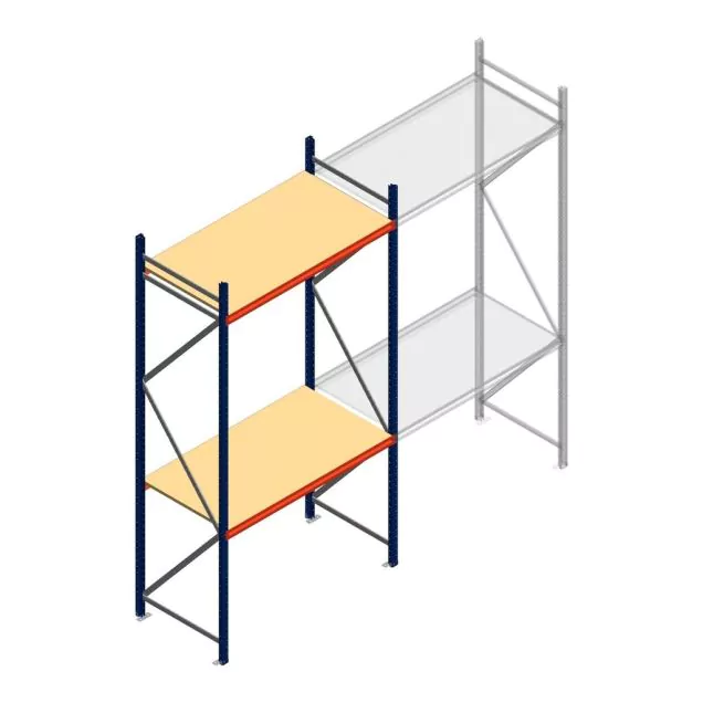 Weitspannregal AR 3000x1610x800 mm (hxbxt) 2 Ebenen blau Anfangsregal