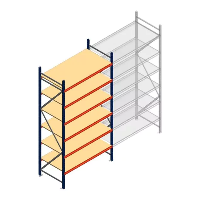 Weitspannregal AR 3000x1610x800 mm (hxbxt) 6 Ebenen blau Anfangsregal