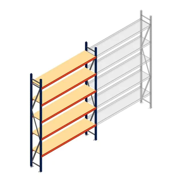 Weitspannregal AR 3000x2250x400 mm (hxbxt) 5 Ebenen blau Anfangsregal mit vormontierten Rahmen
