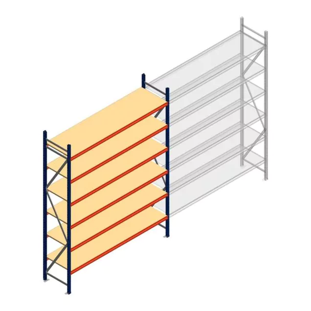 Weitspannregal AR 3000x2700x600 mm (hxbxt) 6 Ebenen blau Anfangsregal