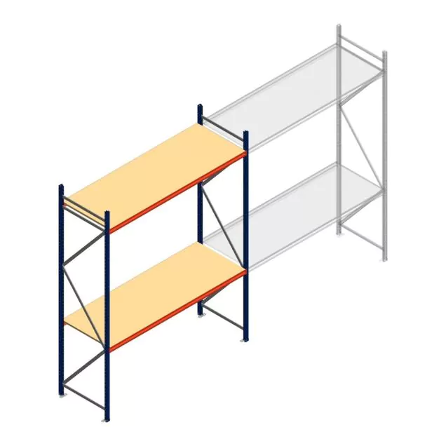 Weitspannregal AR 3000x2700x800 mm (hxbxt) 2 Ebenen blau Anfangsregal