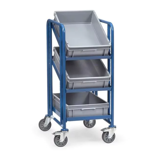 Plattformwagen 250 kg mit 3 Etagen 410x610 und 3 Eurobehältern