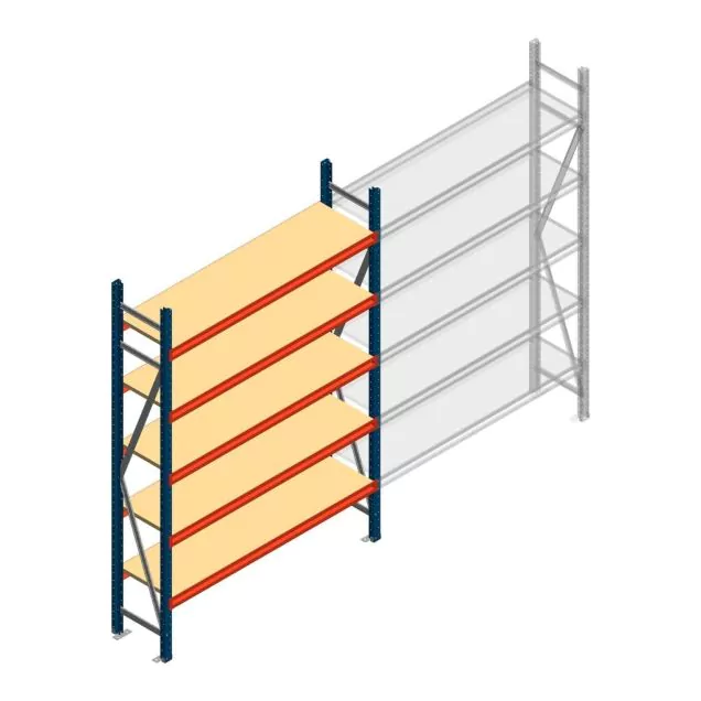 Weitspannregal AR 2000x1610x400 mm (hxbxt) 5 Ebenen blau Anfangsregal