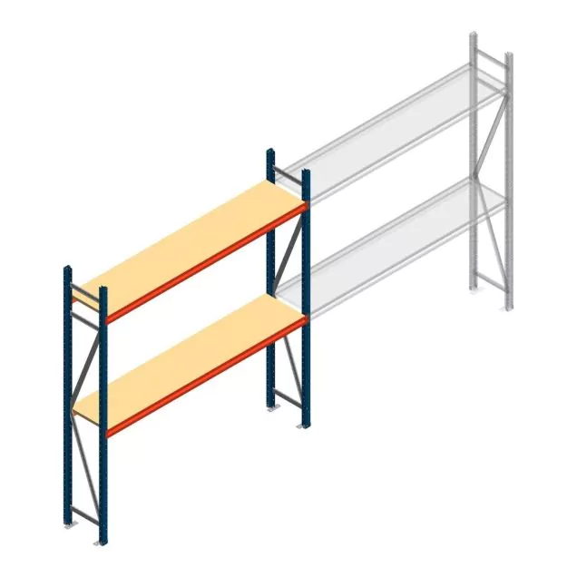 Weitspannregal AR 2000x1850x400 mm (hxbxt) 2 Ebenen blau Anfangsregal