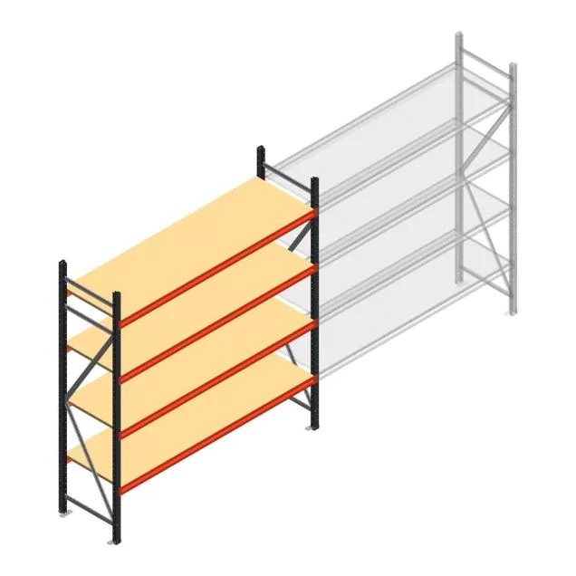 Weitspannregal AR 2000x2250x600 mm (hxbxt) 4 Ebenen anthrazit Anfangsregal