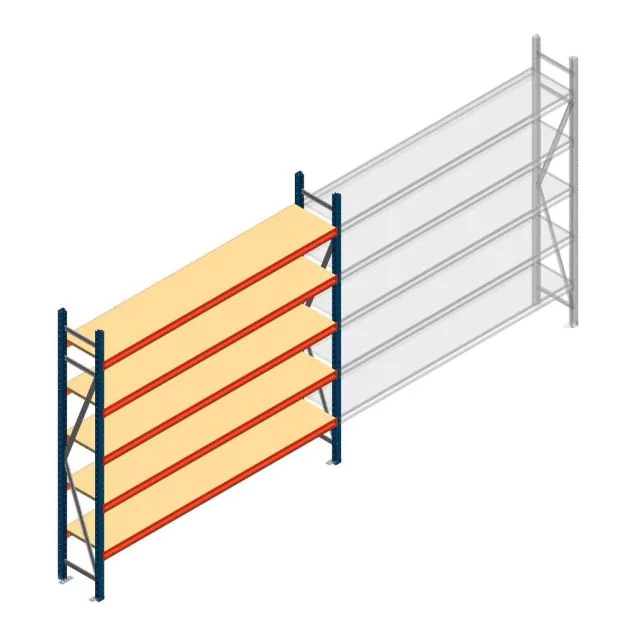 Weitspannregal AR 2000x2700x400 mm (hxbxt) 5 Ebenen blau Anfangsregal