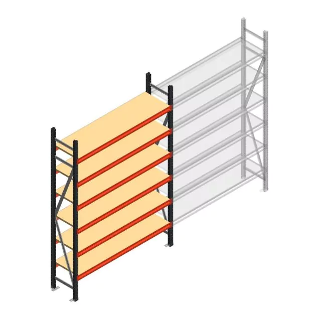 Weitspannregal AR 2500x1610x500 mm (hxbxt) 6 Ebenen anthrazit Anfangsregal