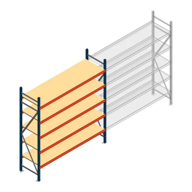 Weitspannregal AR 2500x1850x600 mm (hxbxt) 5 Ebenen blau Anfangsregal