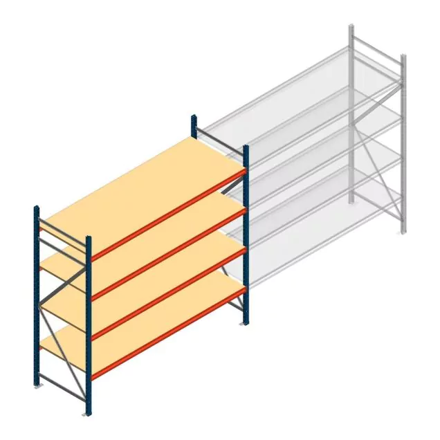 Weitspannregal AR 2500x2700x800 mm (hxbxt) 4 Ebenen blau Anfangsregal