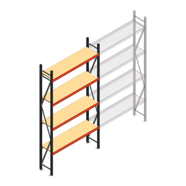 Weitspannregal AR 3000x1610x400 mm (hxbxt) 4 Ebenen anthrazit Anfangsregal