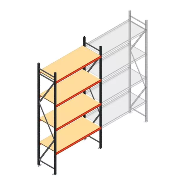 Weitspannregal AR 3000x1610x600 mm (hxbxt) 4 Ebenen verzinkt Anfangsregal
