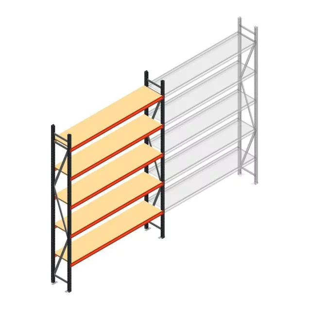 Weitspannregal AR 3000x1850x500 mm (hxbxt) 5 Ebenen anthrazit Anfangsregal
