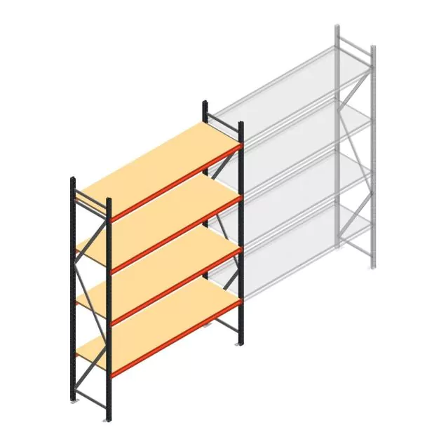 Weitspannregal AR 3000x1850x600 mm (hxbxt) 4 Ebenen anthrazit Anfangsregal