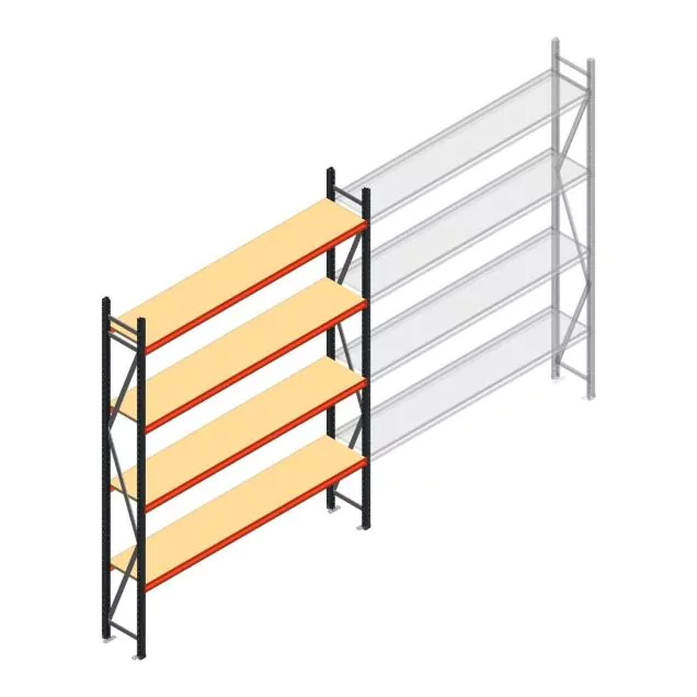Weitspannregal AR 3000x2700x500 mm (hxbxt) 4 Ebenen anthrazit Anfangsregal