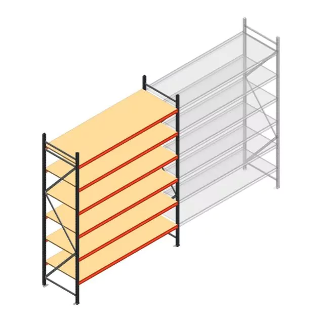 Weitspannregal AR 3000x2700x800 mm (hxbxt) 6 Ebenen verzinkt Anfangsregal