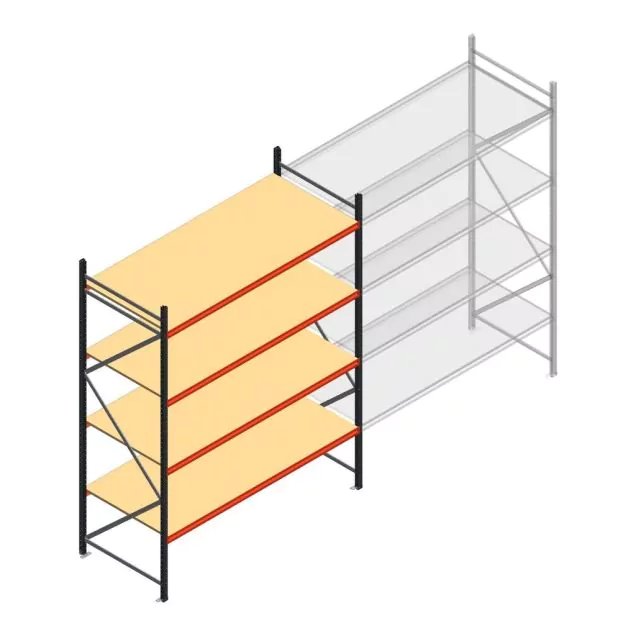 Weitspannregal AR 3000x2700x900 mm (hxbxt) 4 Ebenen verzinkt Anfangsregal