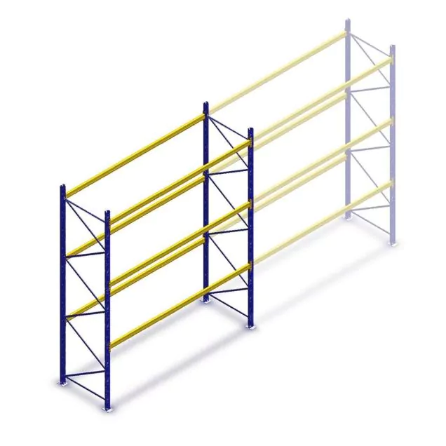 Gebrauchte Esmena Palettenregal 4600x3600x1100mm (hxbxt) 3 Ebenen Anfangsregal 3367kg/Set