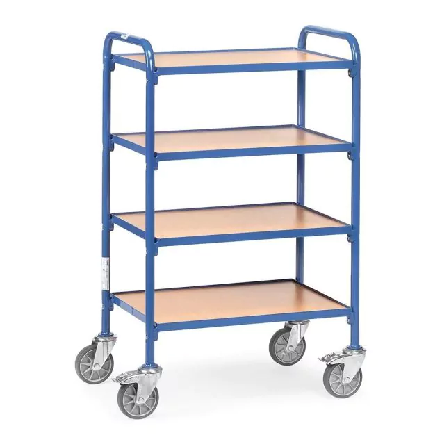 Beistellwagen 250 kg mit 4 Holzetagen 630x470