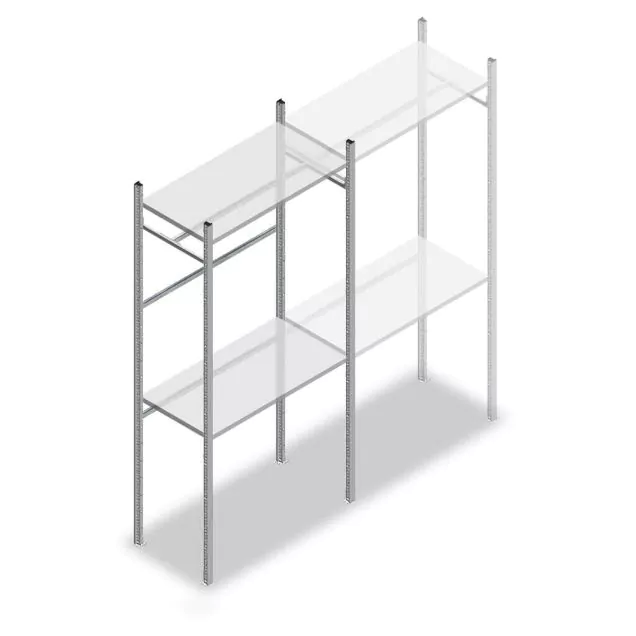 Konfektionsregal Medium Duty 2200x1000x500 mm (hxbxt) 1 Stange 2 Fachböden Anfangsregal