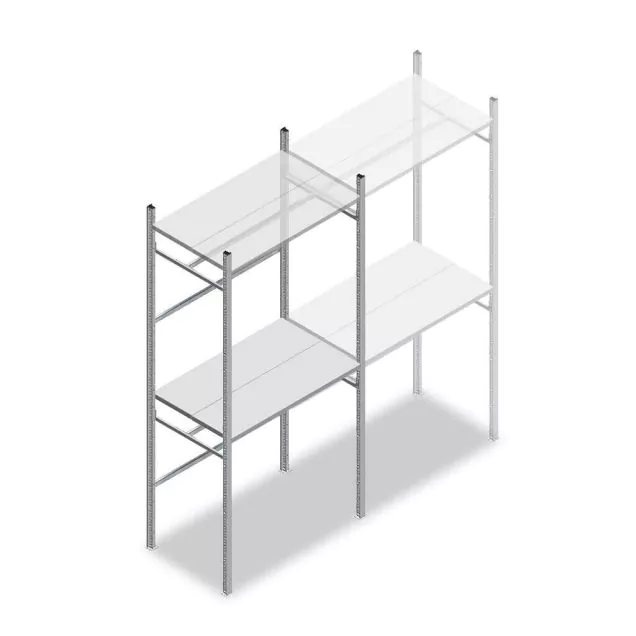 Konfektionsregal Medium Duty 2200x1000x600 mm (hxbxt) 2 Stangen 2 Fachböden Anfangsregal