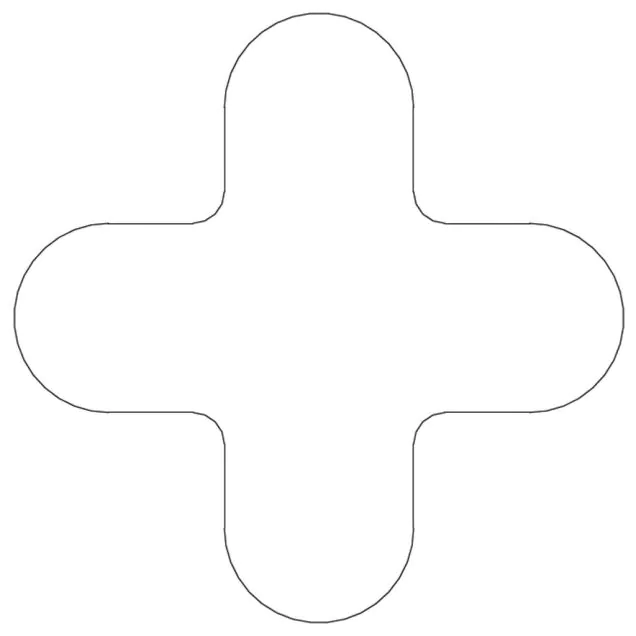 Vloermarkering X-stuk 180x180mm Wit