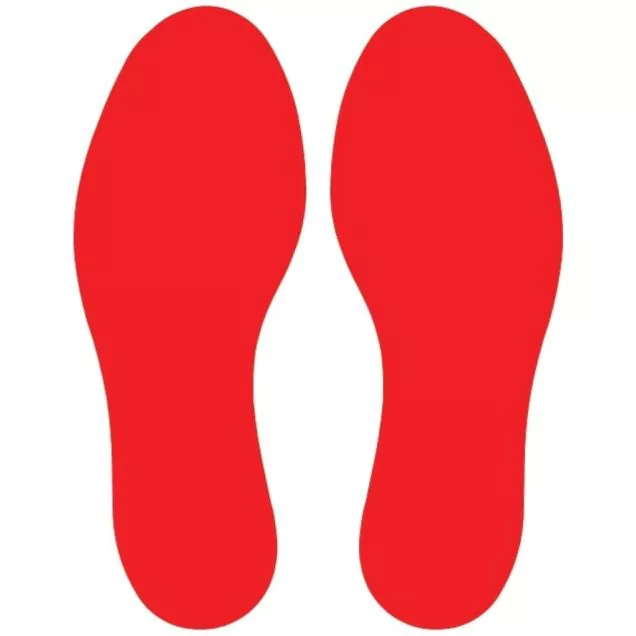 Vloermarkering Voetstap L+R 70x180mm Rood