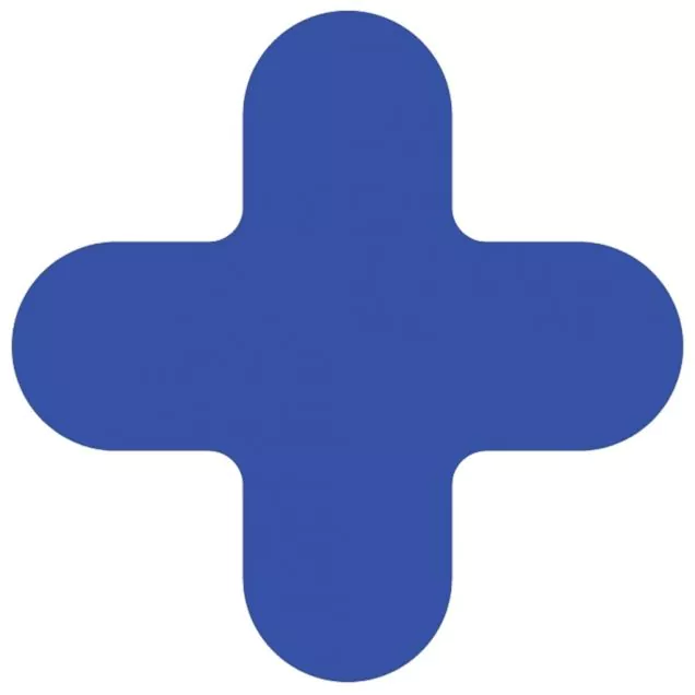 Vloermarkering X-stuk 180x180mm Blauw