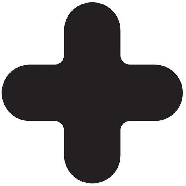 Vloermarkering X-stuk 290x290mm Zwart