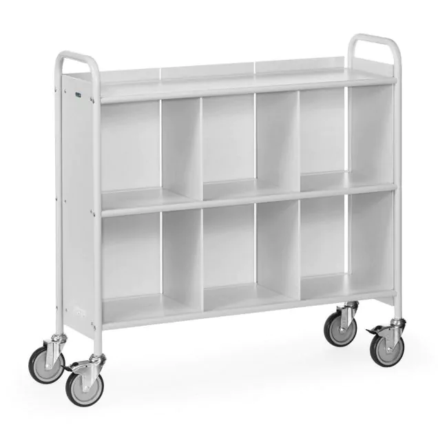 Dossierwagen 1080x350 mit 3 Etagen, 1 Rückwand und 2 Trennwänden