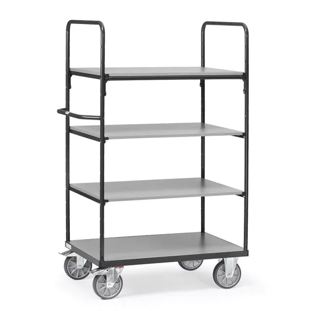 Etagenwagen, Transportwagen 1000x700x1800 mm (lxbxh) 600 kg mit 4 Etagen anthrazit