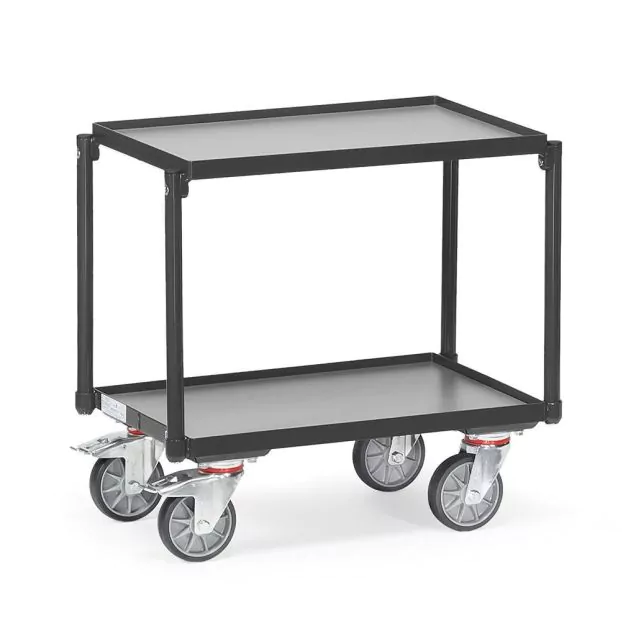 Eurobehälter-Rollplatte 250 kg mit 2 Holzetagen 605x405 anthrazit