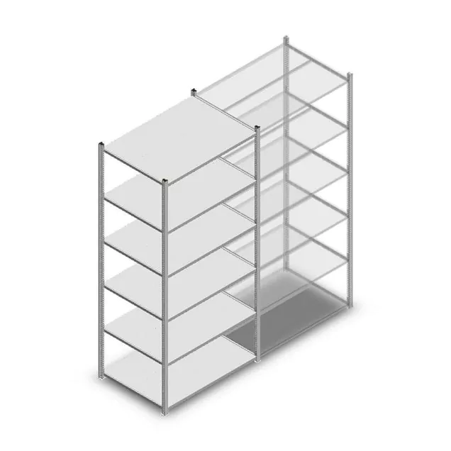 Gebrauchtes Fachbodenregal MD 2200x1000x700 mm (hxbxt) 6 Niveaus Anfangsregal