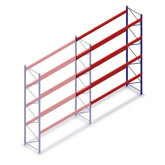Gebrauchte SLP Palettenregal 5250x3600x1000 mm (hxbxt) 4 Ebenen Anbauregal