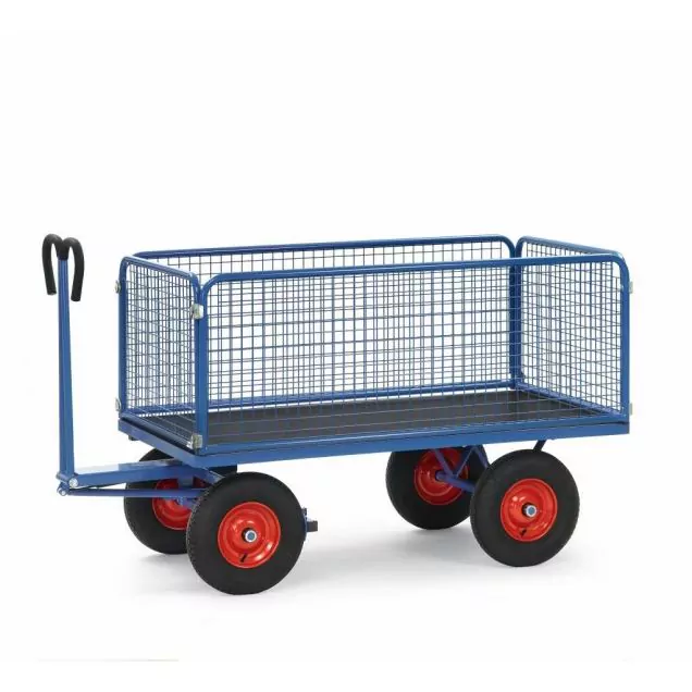 Handwagen mit Drahtgitterwänden 1600x900x1200 mm (lxbxh) 1000 kg