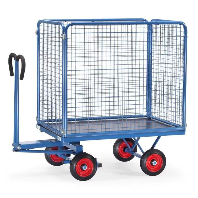 Handwagen mit Drahtgitterwänden 1200x800x1480 mm (LxBxH) 1000 kg